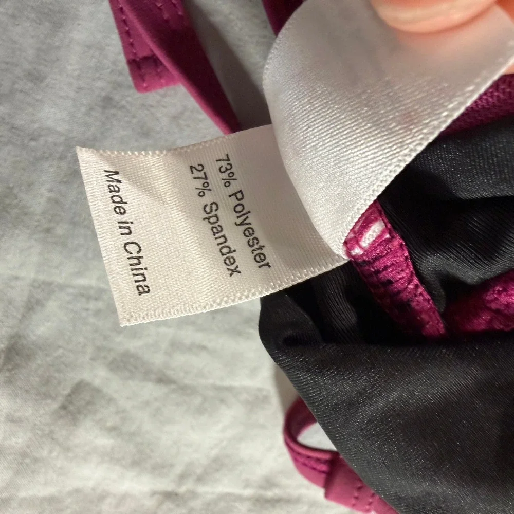 Oh‎ La La Dancewear Kids Berry Pink Mesh Strappy Tie Back Leotard CM NWT
